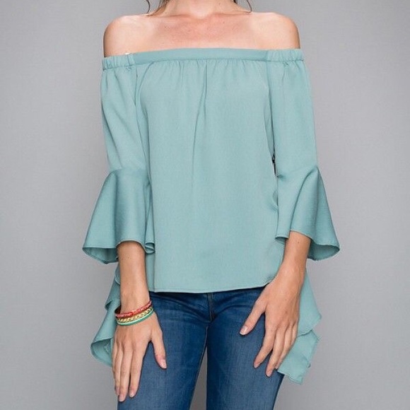 Bell Sleeve Off the Shoulder Top - Picture 3 of 5